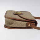 CELINE Macadam Canvas Shoulder Bag PVC Leather Beige Brown gold Auth 115531-3