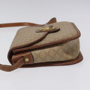 CELINE Macadam Canvas Shoulder Bag PVC Leather Beige Brown gold Auth 115531-4