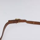 CELINE Macadam Canvas Shoulder Bag PVC Leather Beige Brown gold Auth 115531-8