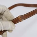 CELINE Macadam Canvas Shoulder Bag PVC Leather Beige Brown gold Auth 115531-8