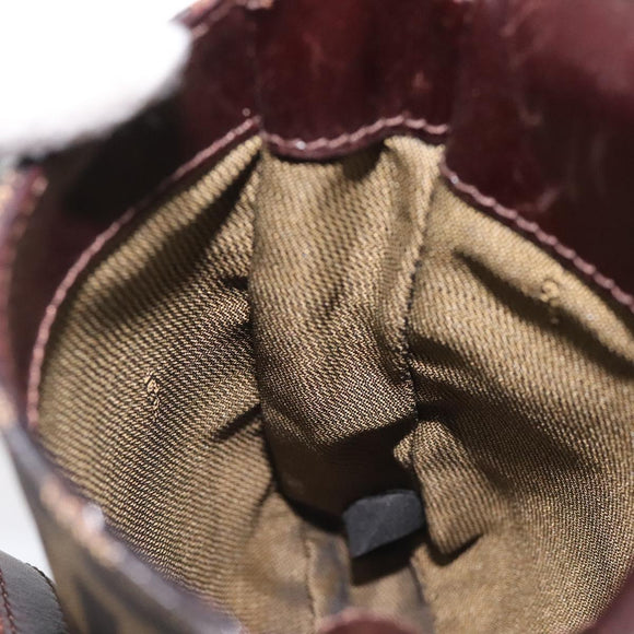 FENDI Zucca Canvas Shoulder Bag Brown Black Auth 115538