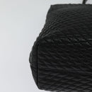 BALLY Hand Bag Leather Black Gold Auth 115539-16