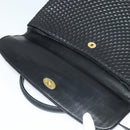 BALLY Hand Bag Leather Black Gold Auth 115539-11