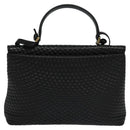 BALLY Hand Bag Leather Black Gold Auth 115539-2