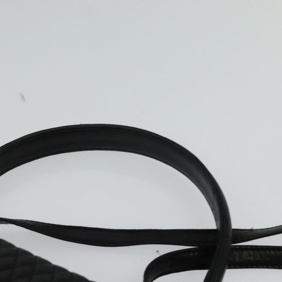 BALLY Hand Bag Leather Black Gold Auth 115539