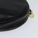 Christian Dior Chain Shoulder Bag Leather Black Gold Auth 115545-16