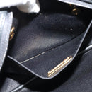 Christian Dior Chain Shoulder Bag Leather Black Gold Auth 115545-12