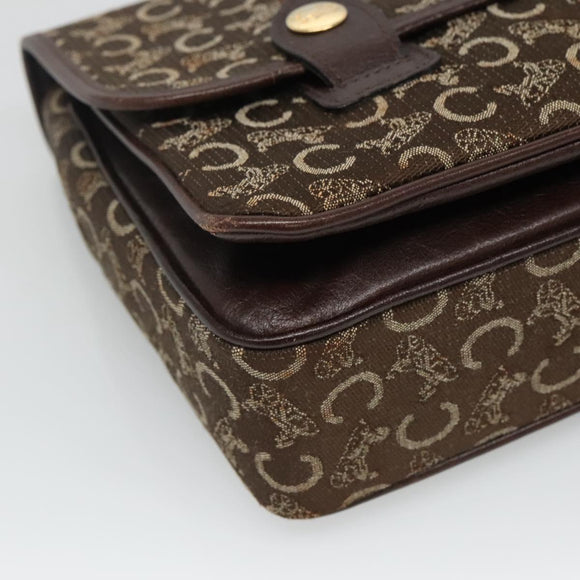 CELINE C Sulky Hand Bag Brown Gold Auth 115556