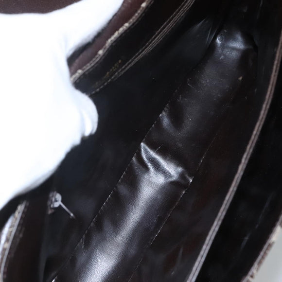 CELINE C Sulky Hand Bag Brown Gold Auth 115556