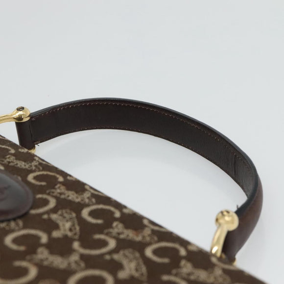CELINE C Sulky Hand Bag Brown Gold Auth 115556