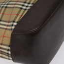 BURBERRY Nova Check Tote Bag Canvas Leather Beige Brown gold Auth 115568-11