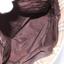 BURBERRY Nova Check Tote Bag Canvas Leather Beige Brown gold Auth 115568-15