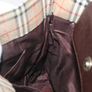 BURBERRY Nova Check Tote Bag Canvas Leather Beige Brown gold Auth 115568-17