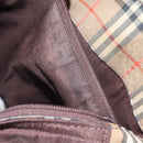 BURBERRY Nova Check Tote Bag Canvas Leather Beige Brown gold Auth 115568-19