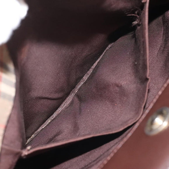 BURBERRY Nova Check Tote Bag Canvas Leather Beige Brown gold Auth 115568