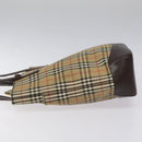 BURBERRY Nova Check Tote Bag Canvas Leather Beige Brown gold Auth 115568-5