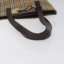 BURBERRY Nova Check Tote Bag Canvas Leather Beige Brown gold Auth 115568-7