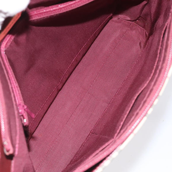 BURBERRY Nova Check Tote Bag Canvas Leather Beige Red gold Auth 115569