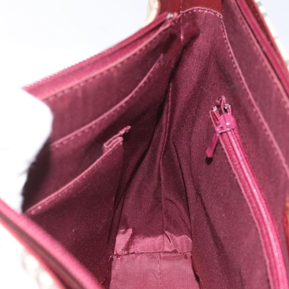 BURBERRY Nova Check Tote Bag Canvas Leather Beige Red gold Auth 115569