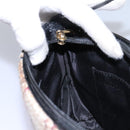 BURBERRY Nova Check Shoulder Bag Wool Suede Leather Beige Black gold Auth 115571-19