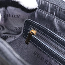 BURBERRY Nova Check Shoulder Bag Wool Suede Leather Beige Black gold Auth 115571-20