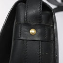 CELINE Shoulder Bag Leather Black Auth 115579-10