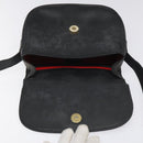 CELINE Shoulder Bag Leather Black Auth 115579-18