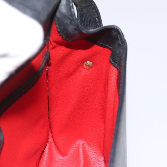 CELINE Shoulder Bag Leather Black Auth 115579