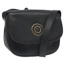 CELINE Shoulder Bag Leather Black Auth 115579-1