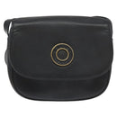 CELINE Shoulder Bag Leather Black Auth 115579-13