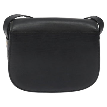CELINE Shoulder Bag Leather Black Auth 115579 - 0