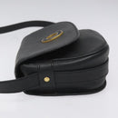 CELINE Shoulder Bag Leather Black Auth 115579-4