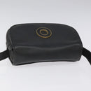CELINE Shoulder Bag Leather Black Auth 115579-6