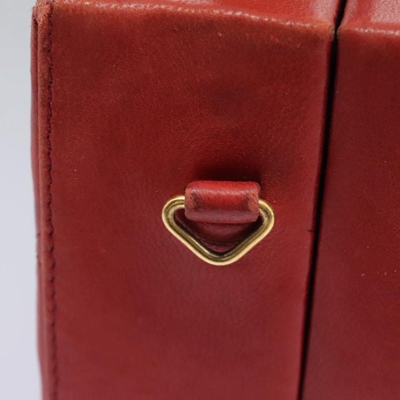 CHANEL Matelasse Hand Bag Lamb Skin 2way Red CC Auth 115600V