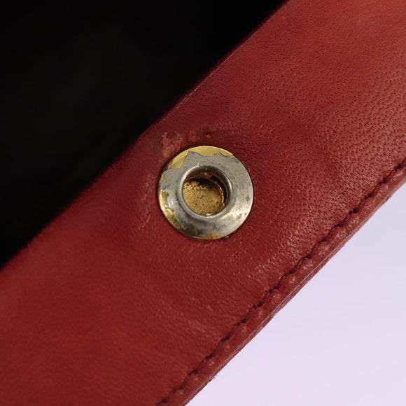 CHANEL Matelasse Hand Bag Lamb Skin 2way Red CC Auth 115600A