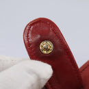 CHANEL Matelasse Hand Bag Lamb Skin 2way Red CC Auth 115600V-22