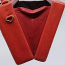 CHANEL Matelasse Hand Bag Lamb Skin 2way Red CC Auth 115600V-24