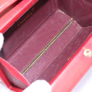 CHANEL Matelasse Hand Bag Lamb Skin 2way Red CC Auth 115600A-10