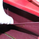 CHANEL Matelasse Hand Bag Lamb Skin 2way Red CC Auth 115600A-32