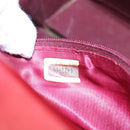 CHANEL Matelasse Hand Bag Lamb Skin 2way Red CC Auth 115600A-11