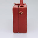 CHANEL Matelasse Hand Bag Lamb Skin 2way Red CC Auth 115600V-3