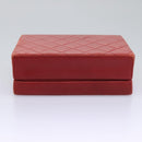 CHANEL Matelasse Hand Bag Lamb Skin 2way Red CC Auth 115600A-5