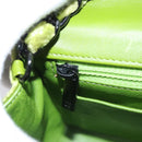 CHANEL Mini Matelasse 20 Single Flap Chain Bag Velor Green CC Auth 115601A-23