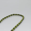 CHANEL Mini Matelasse 20 Single Flap Chain Bag Velor Green CC Auth 115601A-8