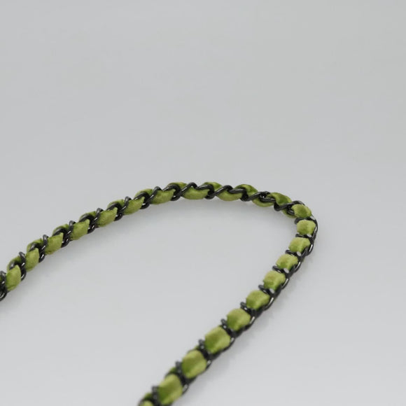 CHANEL Mini Matelasse 20 Single Flap Chain Bag Velor Green CC Auth 115601A