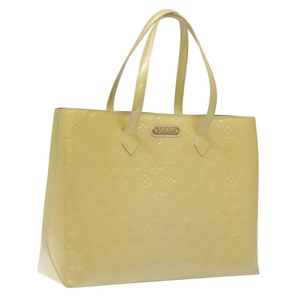 LOUIS VUITTON Monogram Vernis Wilshire MM Hand Bag Broncorail M91441 Auth 115613