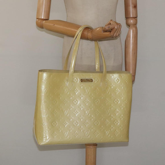 LOUIS VUITTON Monogram Vernis Wilshire MM Hand Bag Broncorail M91441 Auth 115613