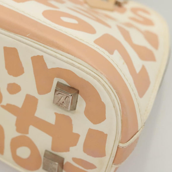 LOUIS VUITTON Monogram Graffiti Alma MM Hand Bag White M92180 LV Auth 115620