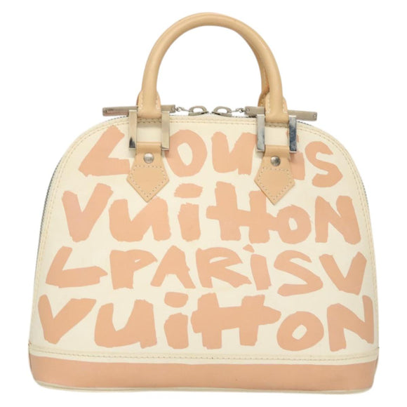 LOUIS VUITTON Monogram Graffiti Alma MM Hand Bag White M92180 LV Auth 115620