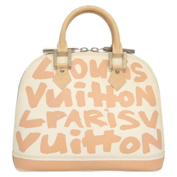 LOUIS VUITTON Monogram Graffiti Alma MM Hand Bag White M92180 LV Auth 115620
